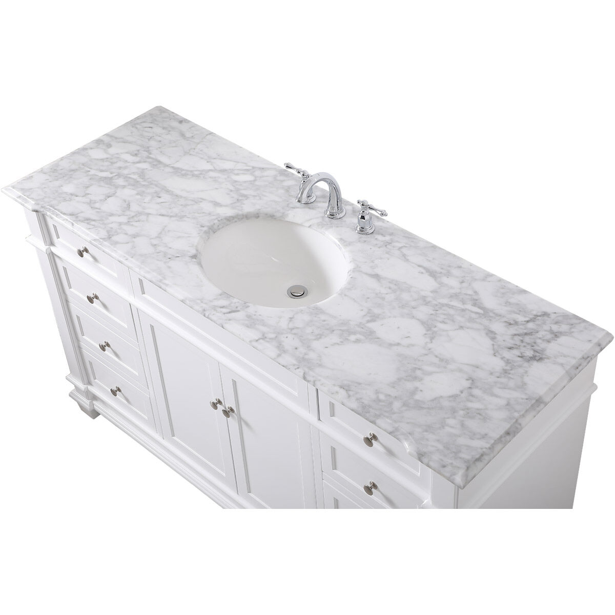 Wesley 60 X 22 X 35 inch White Vanity Sink Set