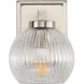 Elliott 1 Light 7.25 inch Pewter Vanity Light Wall Light in Ribbed Clear