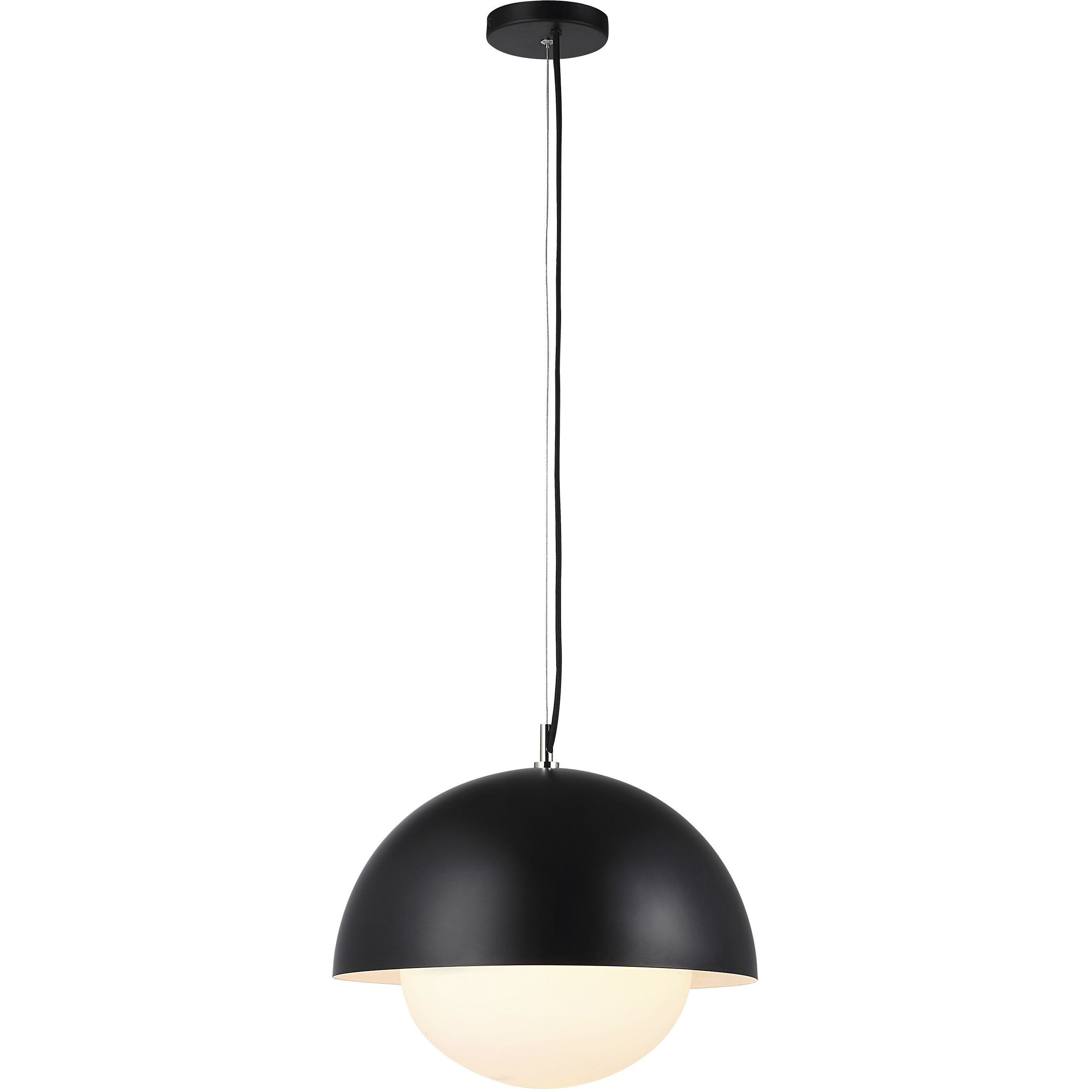Antonio LED 15.75 inch Matte Black and Etched White Pendant Ceiling Light