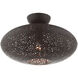 Charlton 1 Light 16 inch Bronze with Antique Brass Accents Semi Flush Ceiling Light
