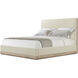 Repose Grey Oak California King Bed, Wooden, Upholstered