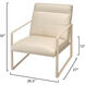 Hemingway Cream Leather Accent Chair, Inline