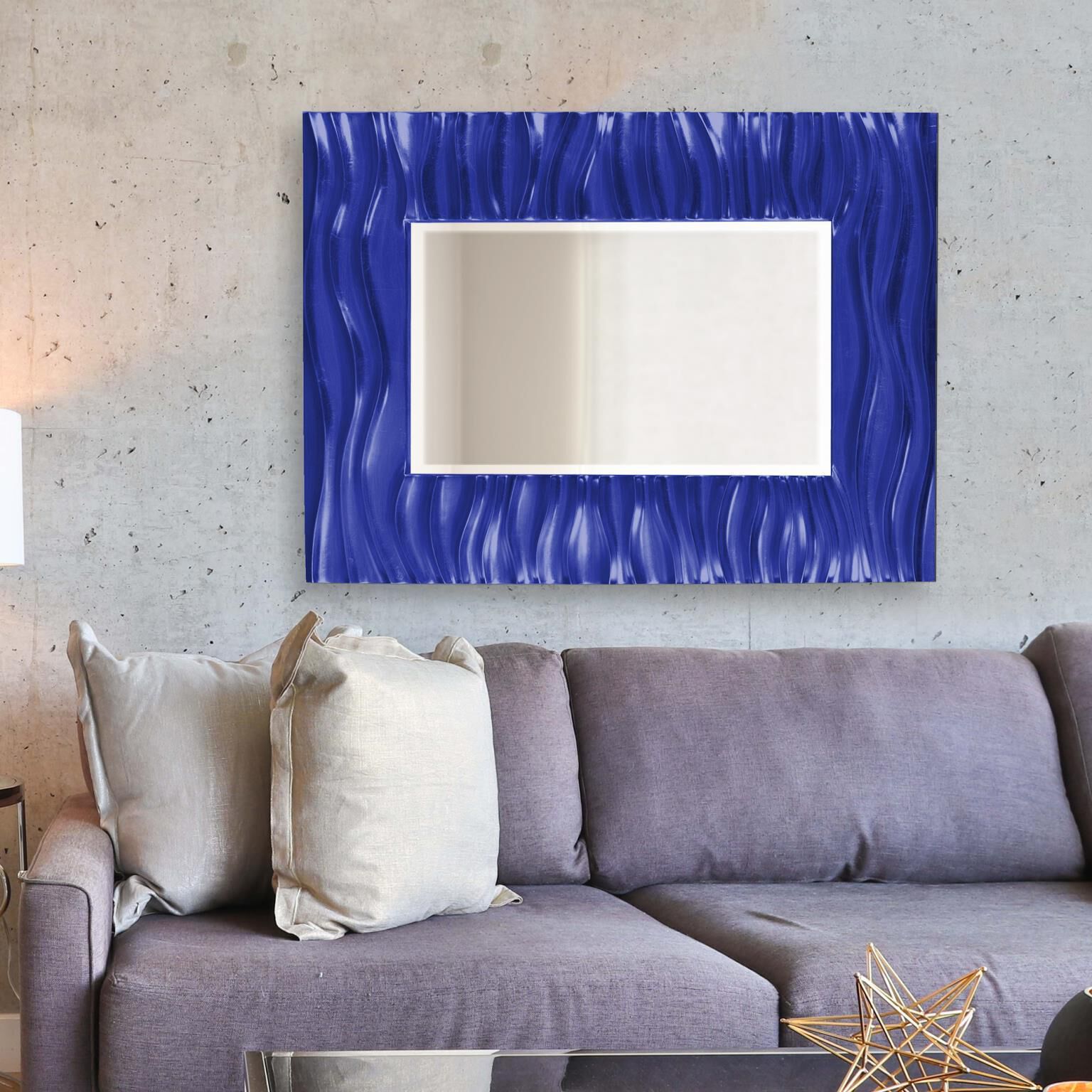Zenith 39 X 31 inch Glossy Royal Blue Wall Mirror