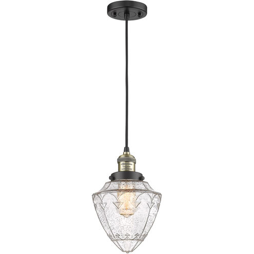 Franklin Restoration Bullet 1 Light 7 inch Black Antique Brass Mini Pendant Ceiling Light