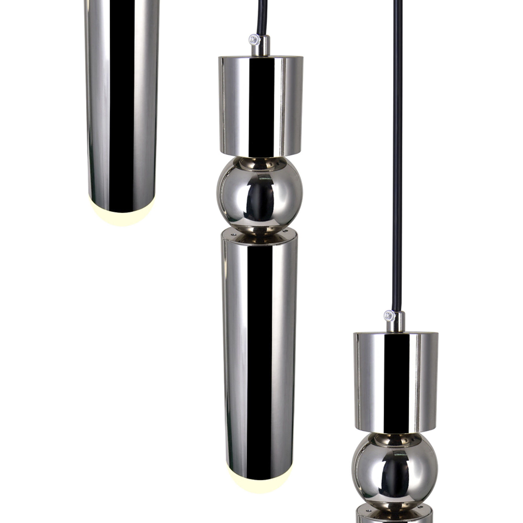 Chime LED 8 inch Polished Nickel Multi Point Pendant Ceiling Light