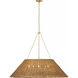 Marie Flanigan Corinne LED 44 inch Soft Brass Woven Hanging Shade Ceiling Light in Natural Wicker