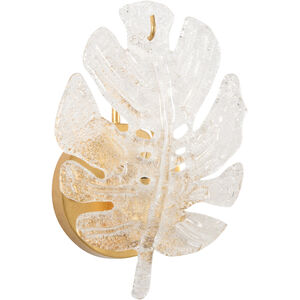 Chelsea House 1 Light 7 inch Antique Gold Leaf/Frosted Sconce Wall Light