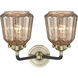 Nouveau Chatham 2 Light 14 inch Black Antique Brass Bath Vanity Light Wall Light in Mercury Glass, Nouveau