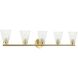 Vienna 5 Light 37 inch Aged Brass Vanity/Bath Bar Wall Light