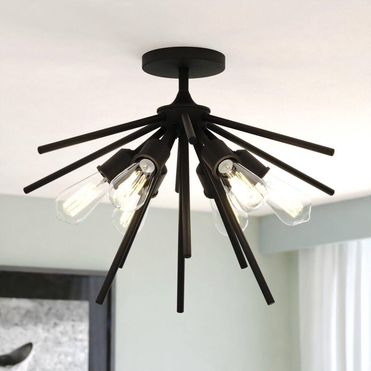 24 inch semi flush mount ceiling light cheap