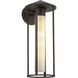 Alora Mood Tenko 1 Light 17.63 inch Bronze and Glossy Opal Glass Outdoor Wall Light