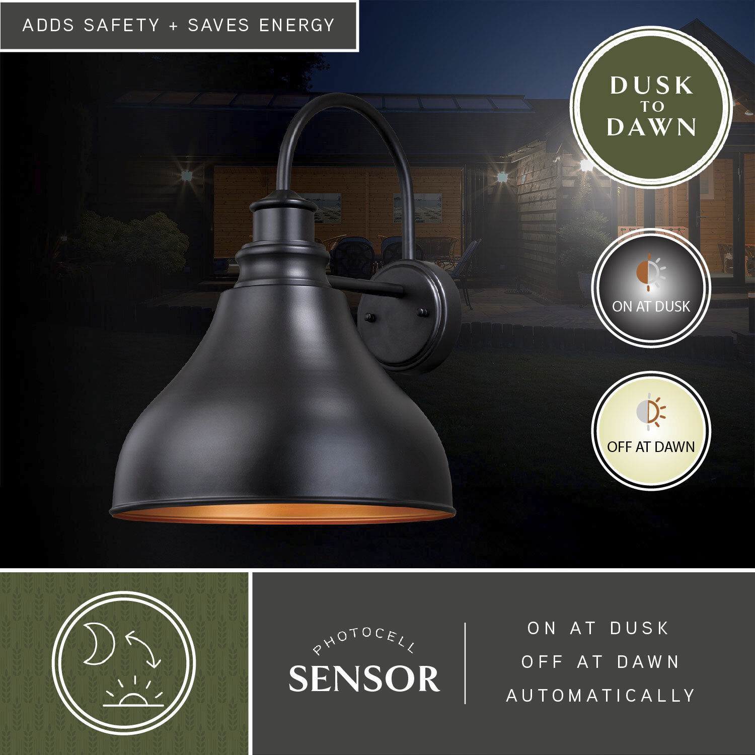 Delano LED 17 inch Oil Burnished Bronze and Light Gold Outdoor Wall