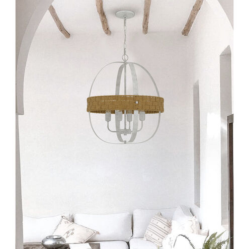 Barton 4 Light 20.5 inch White Washed Chandelier Ceiling Light