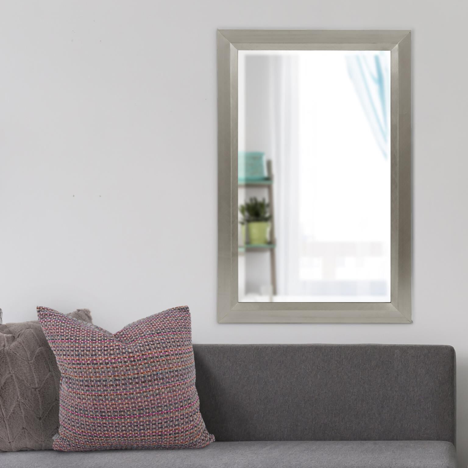 Avery 42 X 28 inch Glossy Nickel Wall Mirror