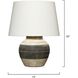 Bernard 20 inch 150 watt Beige and Dark Grey Table Lamp Portable Light