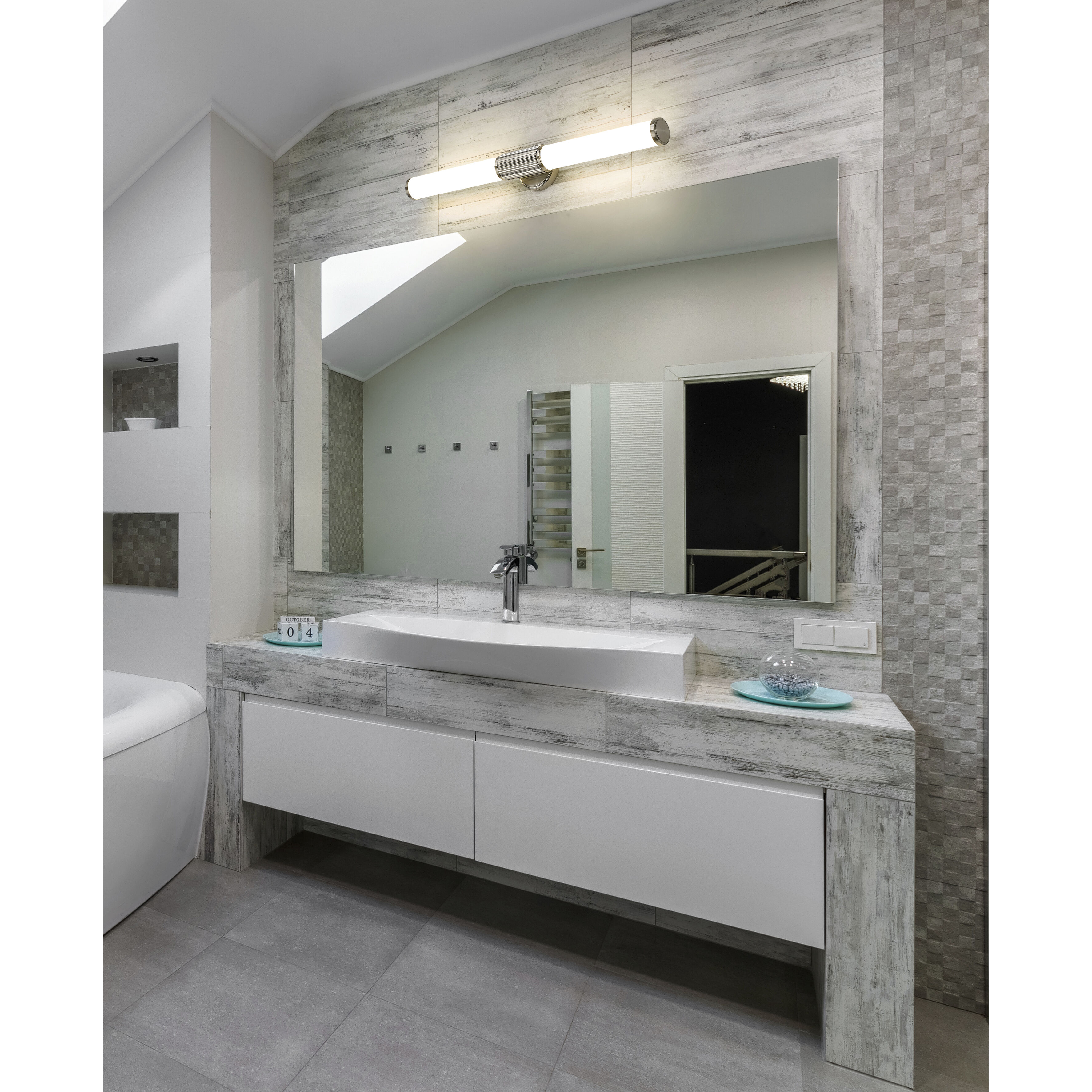 Solange LED 32.5 inch Brushed Nickel Bath Vanity Wall Light