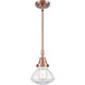 Franklin Restoration Olean 1 Light 7 inch Antique Copper Mini Pendant Ceiling Light in Clear Glass
