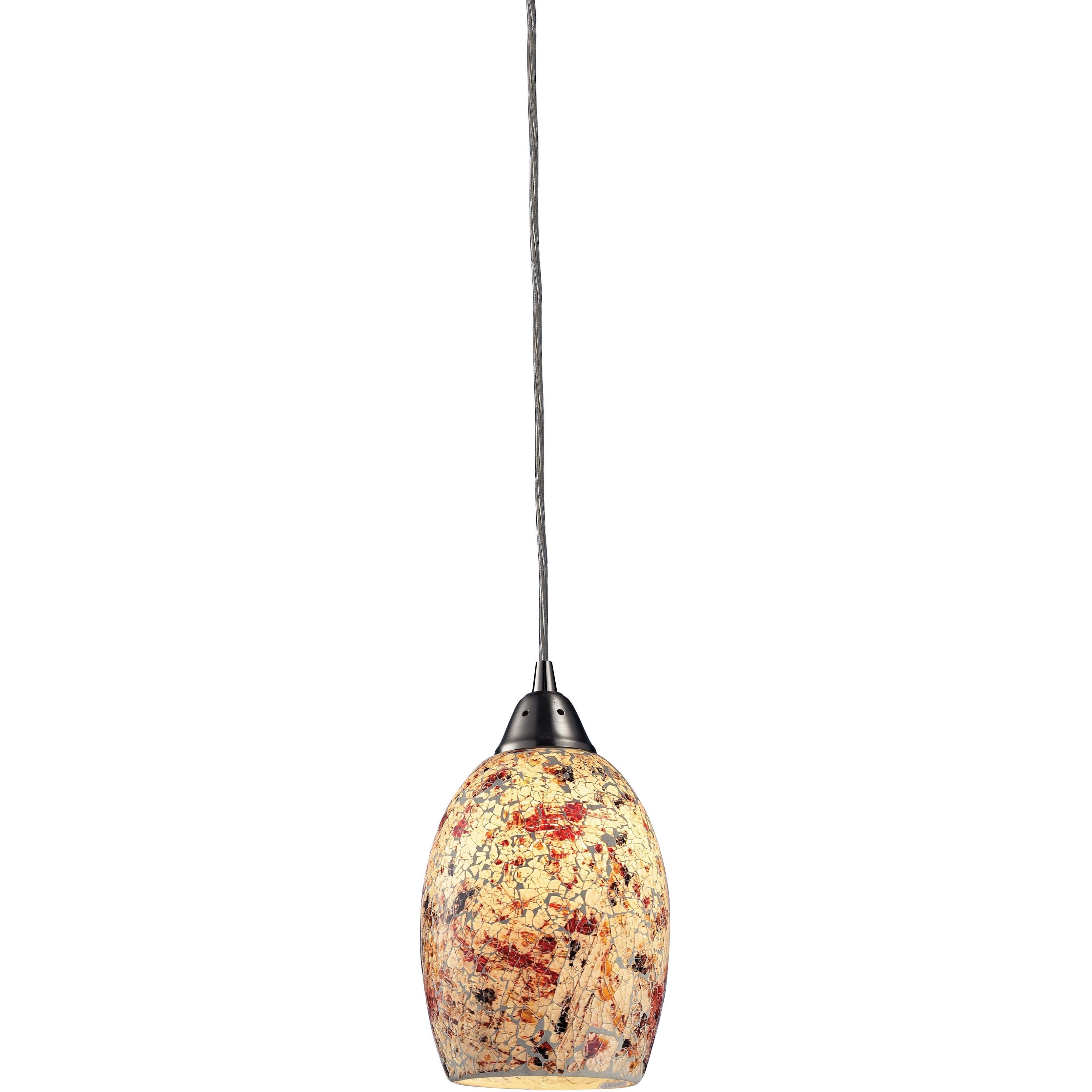 Avalon 1 Light 5 inch White with Multicolor and Satin Nickel Mini Pendant Ceiling Light