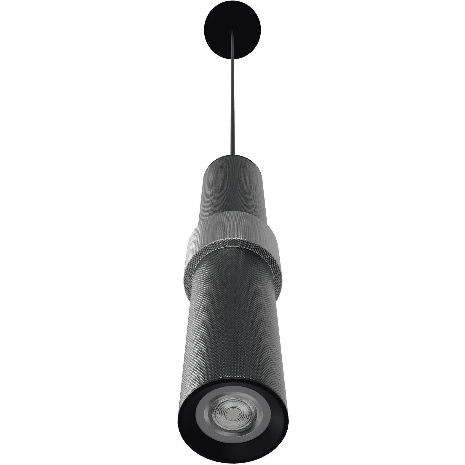 Cicada LED 3 inch Dark Grey with Knurled Light Grey Pendant Ceiling Light