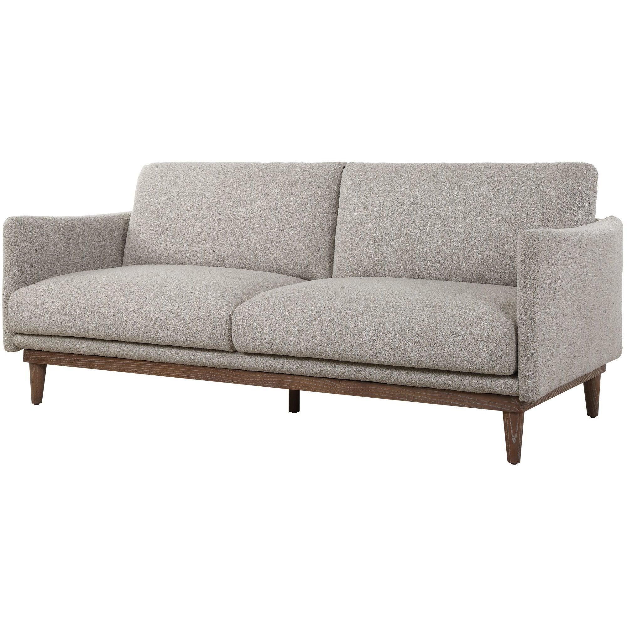 Freefall Beige Polyester and Walnut with Gray Ceruse Sofa
