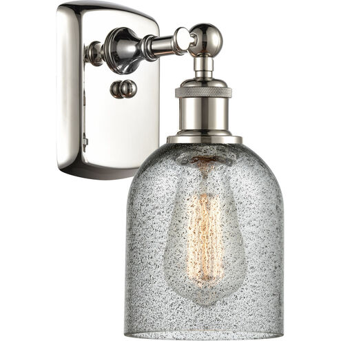 Ballston Caledonia LED 5 inch Polished Nickel Sconce Wall Light in Charcoal Glass, Ballston