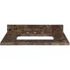 Stone Top 31 X 22 X 1 inch Dark Brown with Light Brown Vanity Top in Dark Emperador Marble, Undermount Sink