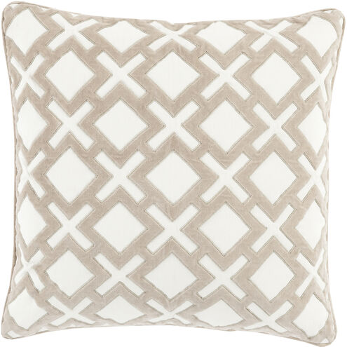 Alexandria 20 X 20 inch Taupe/Cream Accent Pillow