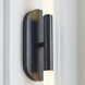 Kelly Wearstler Rousseau LED 4.25 inch Bronze Vanity Sconce Wall Light in Etched Crystal, Medium