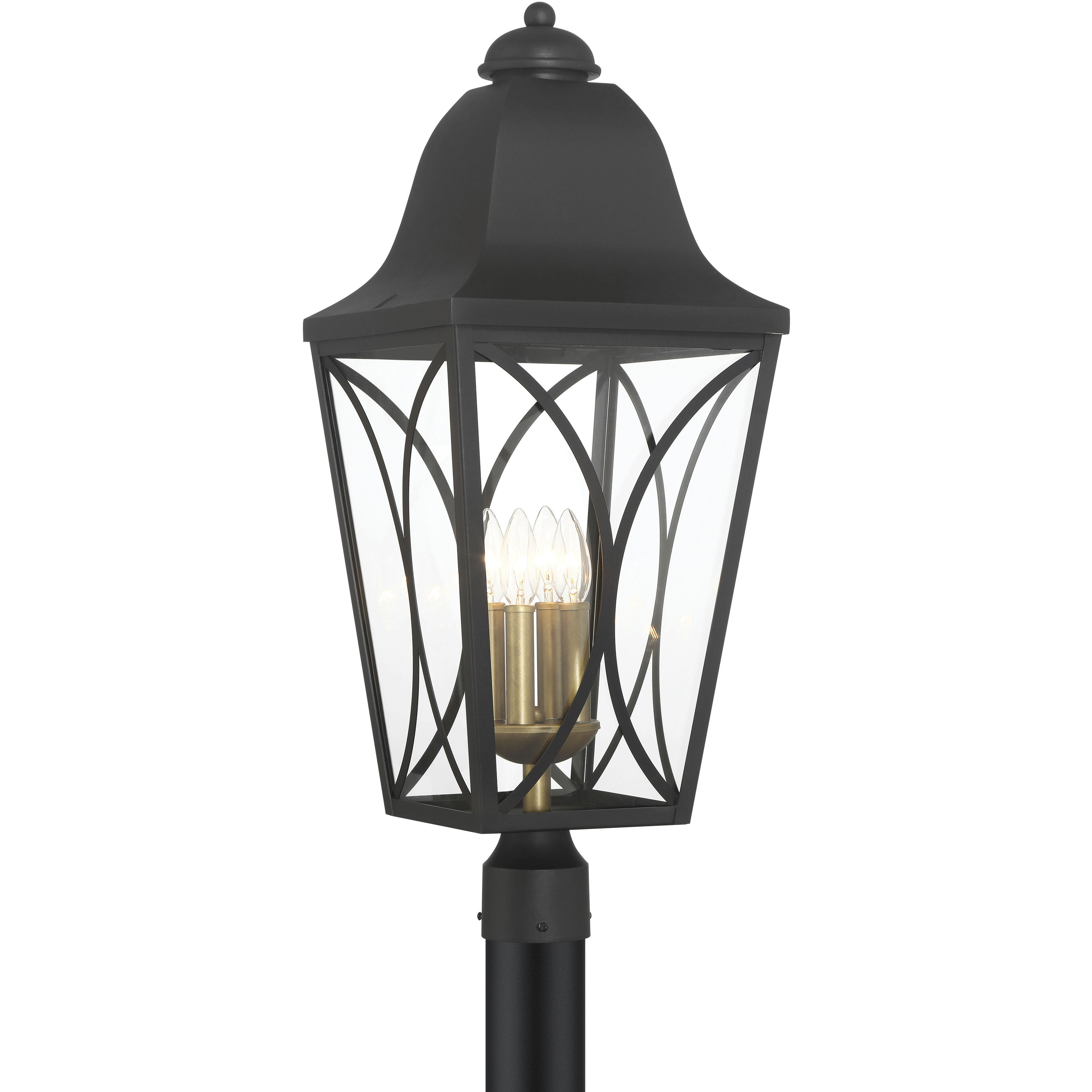 Cardigan 4 Light 28.25 inch Sand Coal and Olden Brass Outdoor Post Lantern, Great Outdoors