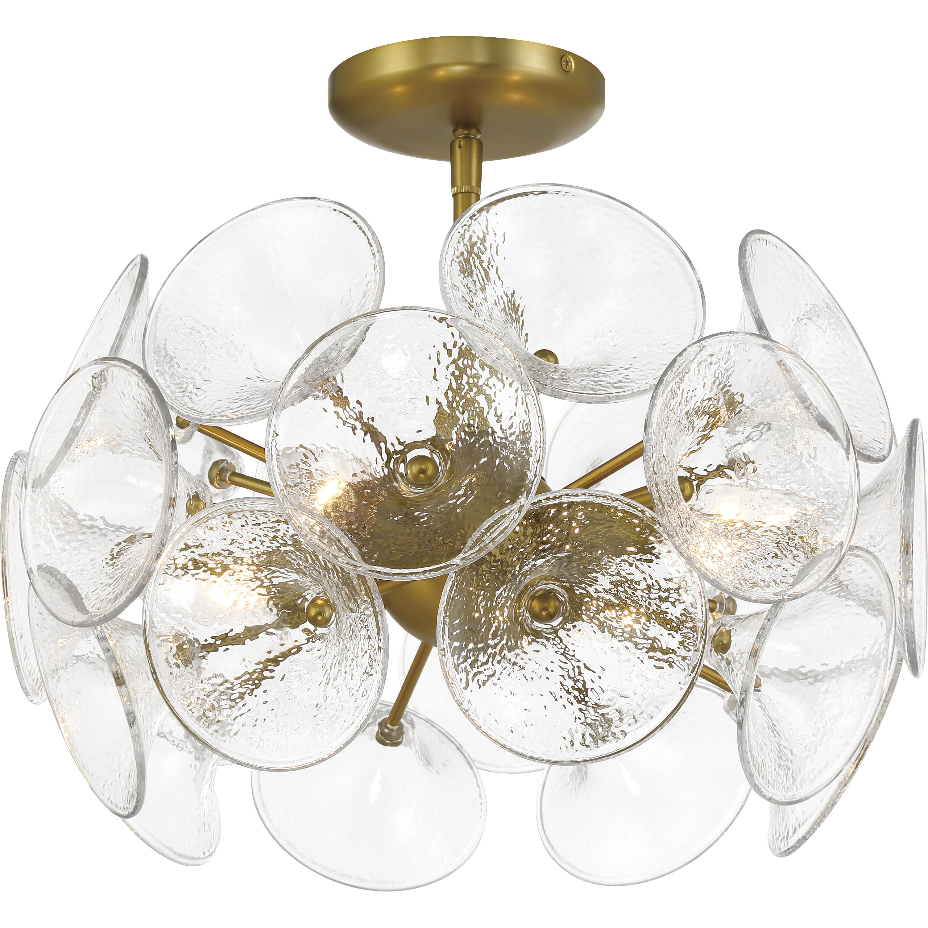 Winter 4 Light 16 inch Soft Brass Semi-Flush to Pendant Ceiling Light