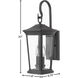 Bromley Outdoor Wall Mount Lantern in Museum Black, Non-LED, Small