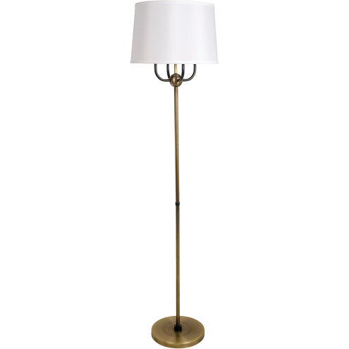 Alpine 65 inch 100.00 watt Antique Brass and Hammered Bronze Floor Lamp Portable Light