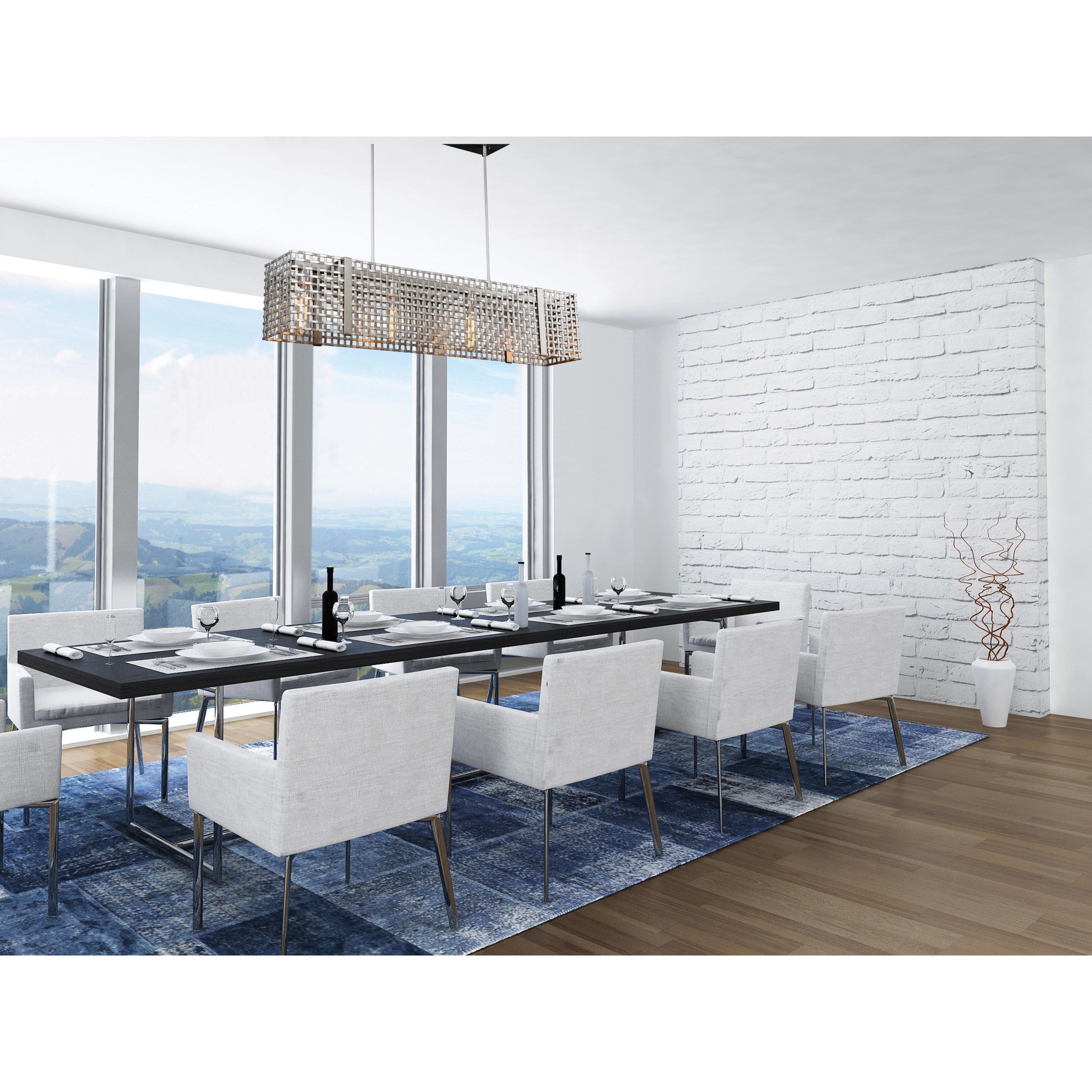 Tweed 4 Light 45 inch Burnished Bronze Linear Pendant Ceiling Light in Exposed Bulb, E26 Incandescent