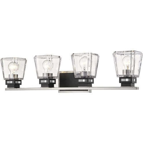 Jackson 4 Light 33 inch Brushed Nickel and Matte Black Vanity Wall Light