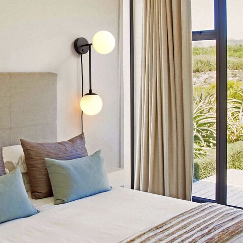 Duo LED 6 inch Matte Black Sconce Wall Light