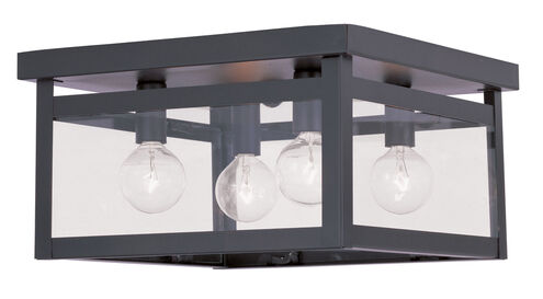 Milford 4 Light 11 inch Bronze Flush Mount Ceiling Light