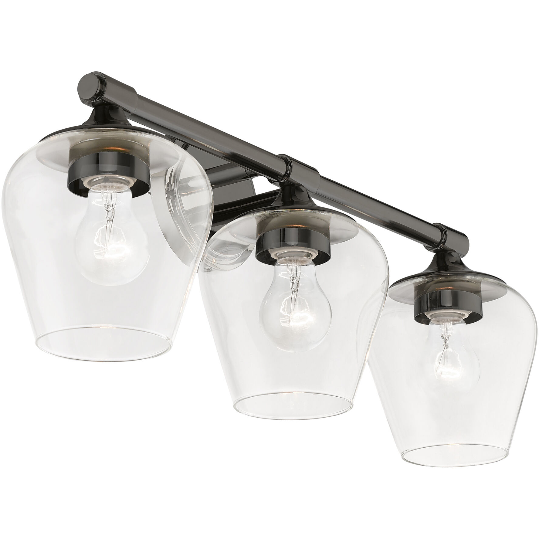 Willow 3 Light 23 inch Black Chrome Vanity Sconce Wall Light