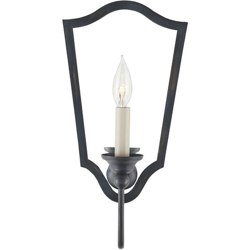 Marseille 1 Light 10 inch French Black/Antique Mirror Wall Sconce Wall Light