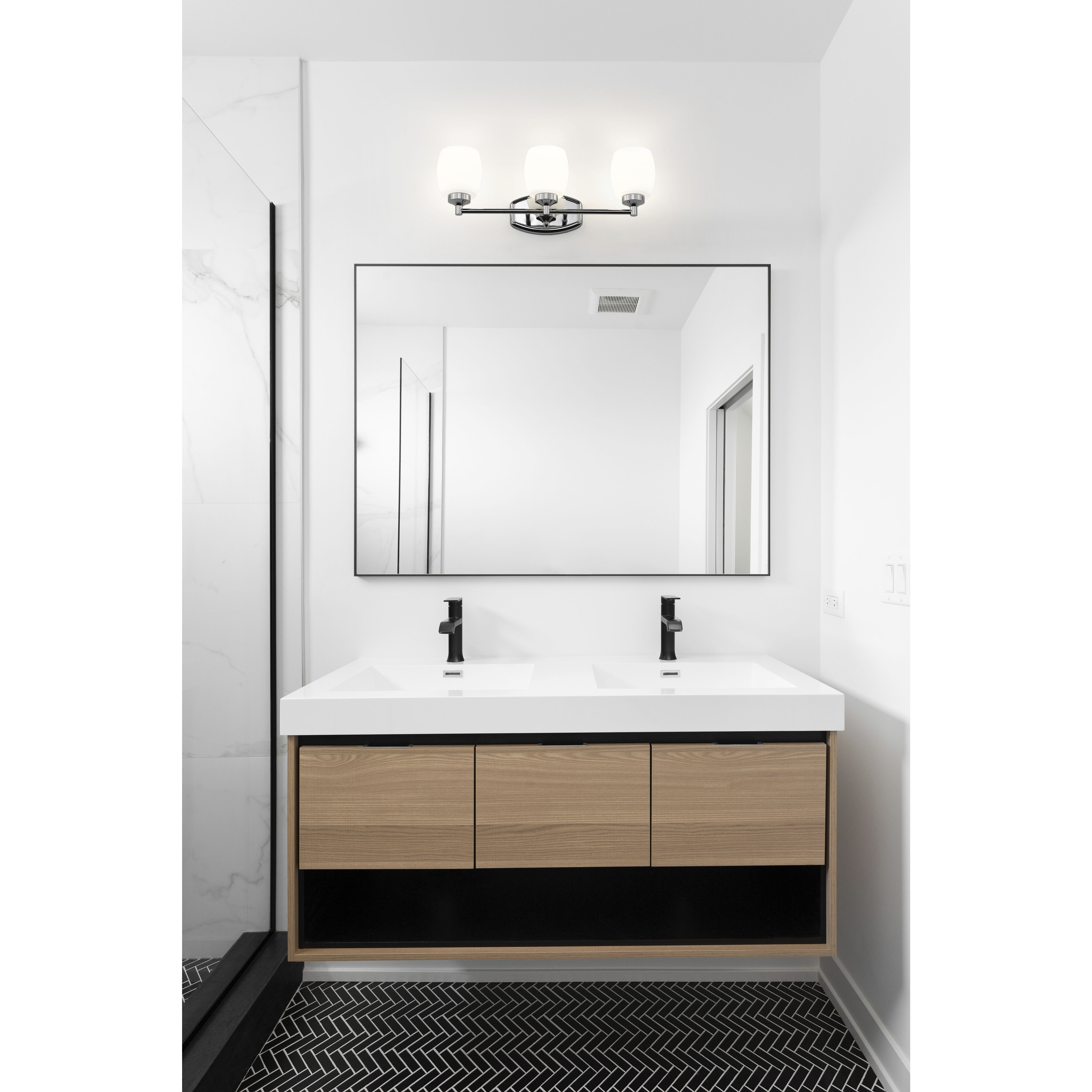 Kendrick 3 Light 23 inch Chrome Bath Vanity Light Wall Light