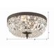 Waltham 3 Light 12 inch English Bronze Flush Ceiling Light in Clear Hand Cut