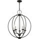 Arabella 5 Light 22 inch Black with Brushed Nickel Finish Candles Chandelier Ceiling Light, Globe