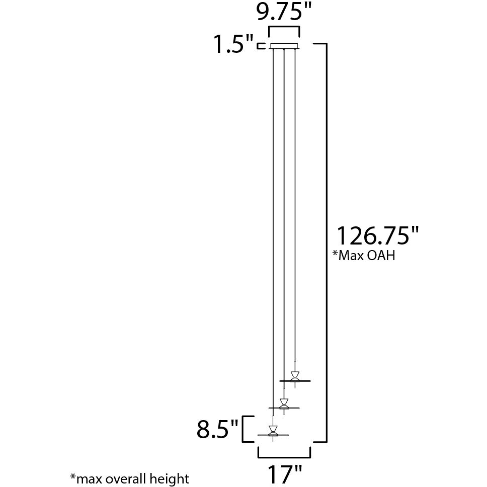 Circuit LED 17 inch Matte White Multi-Light Pendant Ceiling Light
