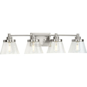Hinton 4 Light 34 inch Brushed Nickel Bath Vanity Wall Light