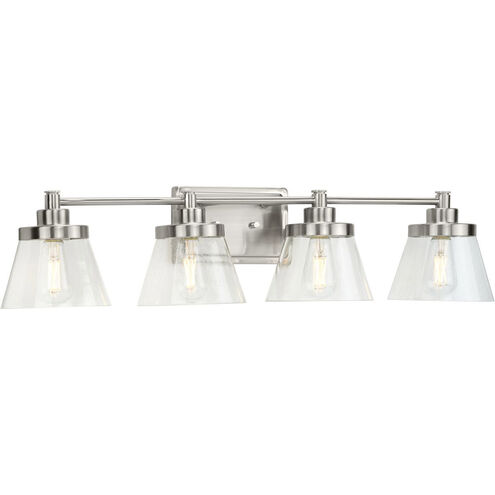 Hinton 4 Light 34 inch Brushed Nickel Bath Vanity Wall Light