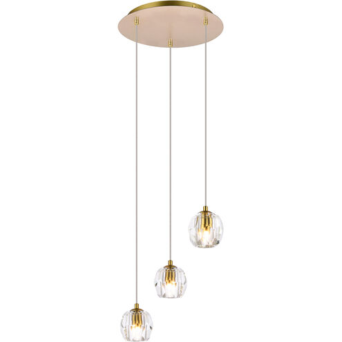 Eren 3 Light 12 inch Gold Pendant Ceiling Light