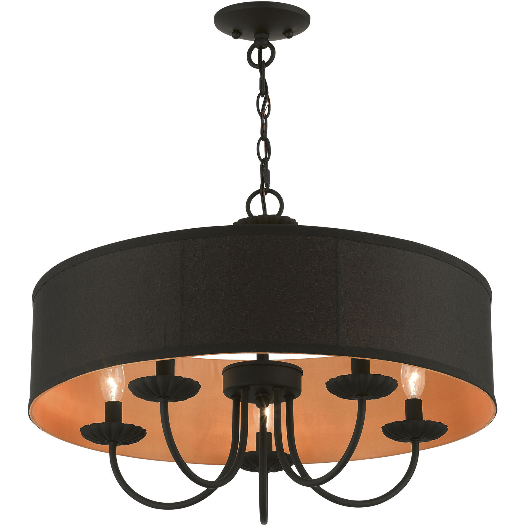 Winchester 5 Light 23 inch Black Pendant Chandelier Ceiling Light