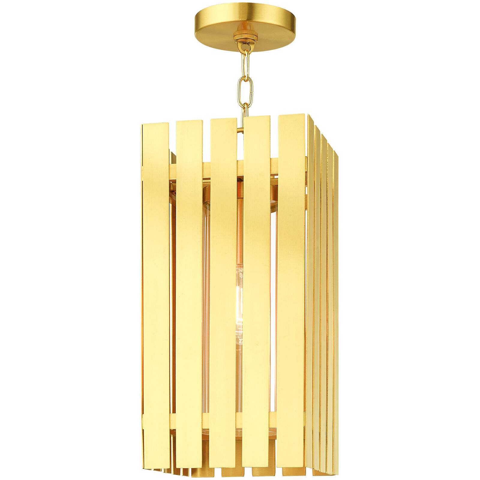 Greenwich 1 Light 8 inch Satin Brass Outdoor Pendant Lantern