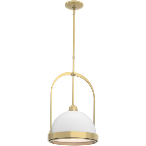 Atlas 1 Light 13.9 inch Modern Brass and White Pendant Ceiling Light in Modern Brass/White, Small