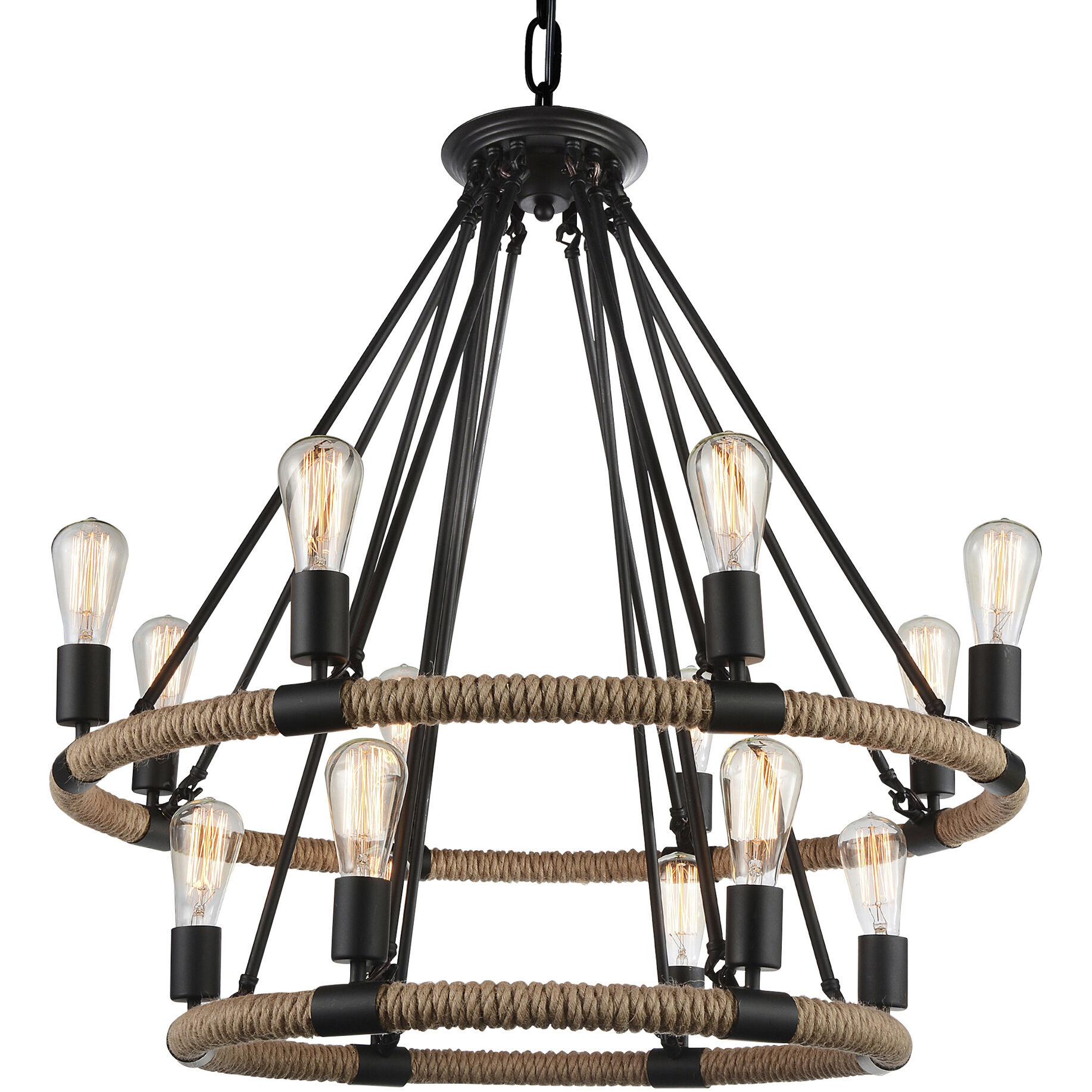 Ganges 14 Light 33 inch Black Up Chandelier Ceiling Light