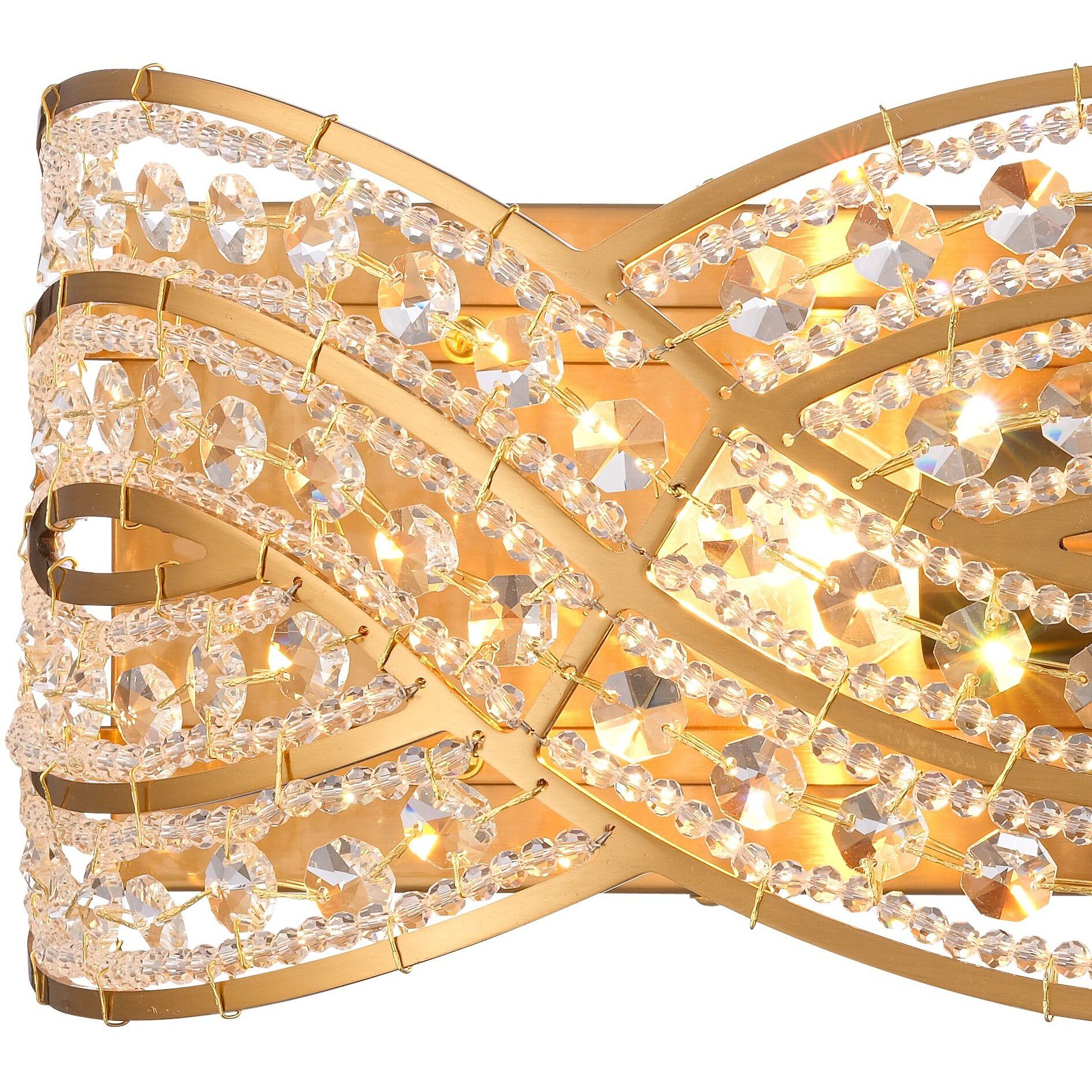 Anastasia 3 Light 25 inch Lacquered Gold Vanity Wall Light